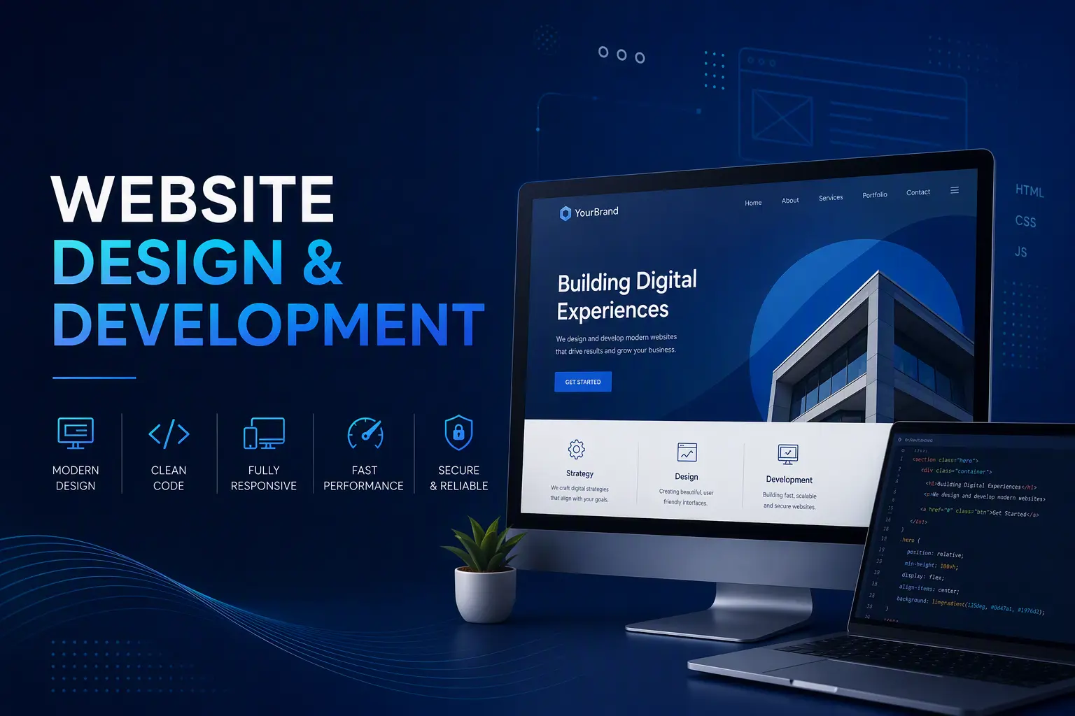 Professional background for "Website Design &amp; Development"
